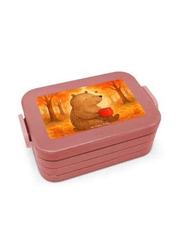 Mr. & Mrs. Panda Bento Box Bär Morgenkaffee Design ohne Spruch in Rot Pastell