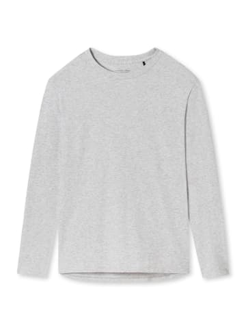 Schiesser Schlafanzug Shirt langarm Mix & Relax Organic Cotton in Grau-Melange