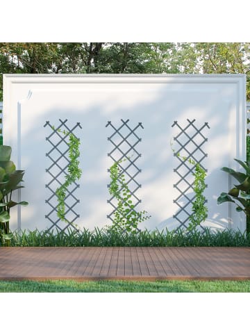 3 x Rankgitter in Grau - (B)60 x (H)180 cm