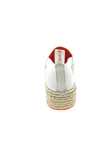 Calvin Klein Flatform Espadrille Soft Slipper Weiß