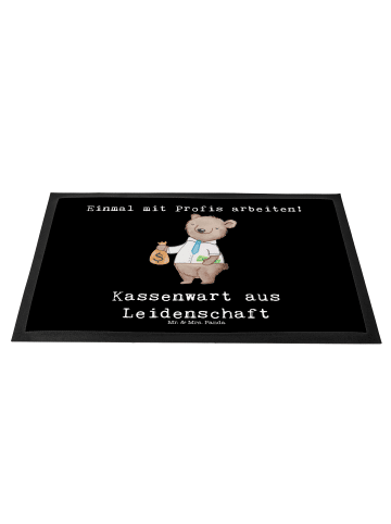 Mr. & Mrs. Panda Gummimatte Kassenwart Leidenschaft mit Spruch in Schwarz