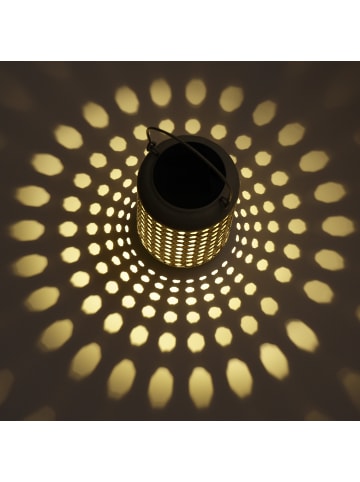 MARELIDA LED Solar Laterne Terassenleuchte Boho Bambus Optik Sensor H: 28cm in natur