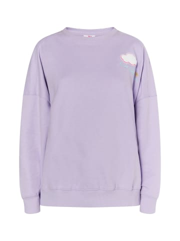 myMo Damen Sweatshirt Mit Applikation in Violett