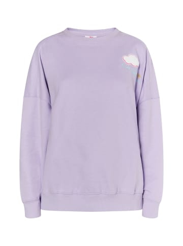 myMo Sweatshirt Mit Applikation in Violett