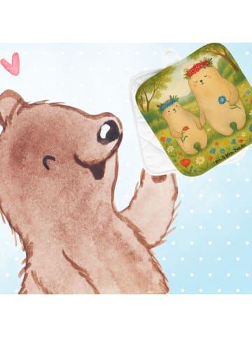 Mr. & Mrs. Panda Topfhandschuhe Bären mit Blumenkranz Design ohn... in Weiß