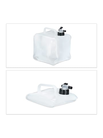 relaxdays 4 x Wasserkanister in Transparent/ Schwarz - 5 Liter