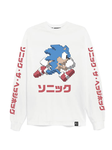 Re:Covered Langarmshirt Sega Arcade Text Oversized in White