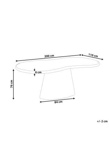 Beliani Esszimmertisch SPOLETO in Beige - (W) 110 x (H) 76 x (L) 200 cm