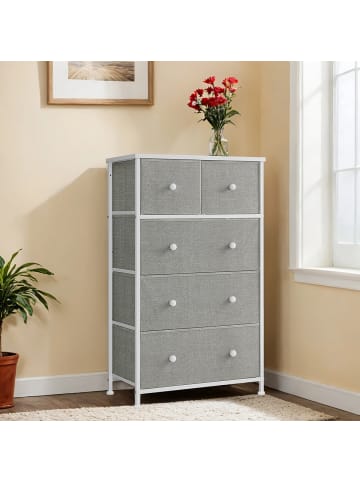 SONGMICS Kommode Bellah in Grau-Creme - (B)56.1 x (H)93.1 x (T)30.1 cm