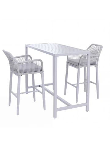 MCW Set Bartisch + 2x Barhocker P91, Hellgrau
