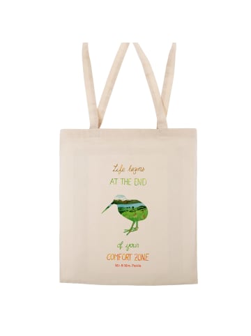 Mr. & Mrs. Panda Tasche Kiwi Neuseeland mit Spruch in Creme