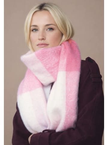 Yuhu Damen Schal flauschig kariert Oversize aus 100 % recyceltem Polyester in Pink