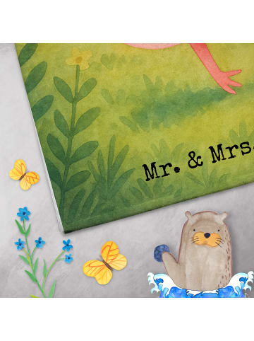 Mr. & Mrs. Panda Handtuch Axolotl Tanzen Design mit Spruch in Weiß