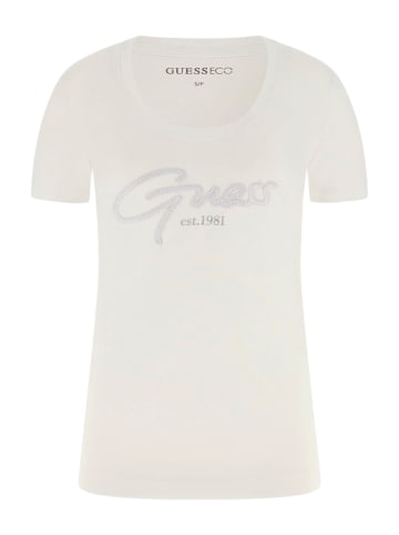 Guess T-Shirt 'Guess Script' in weiß