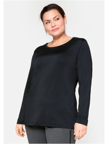 sheego Funktions-Langarmshirt in schwarz