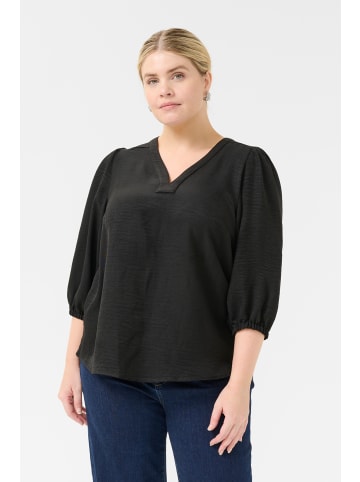 KAFFE curve Langarm-Bluse KCellinor in Black Deep CC