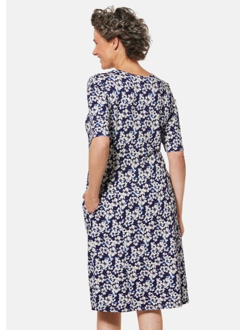 GOLDNER Elastisches Jerseykleid mit modischem Druck in marine / geblümt