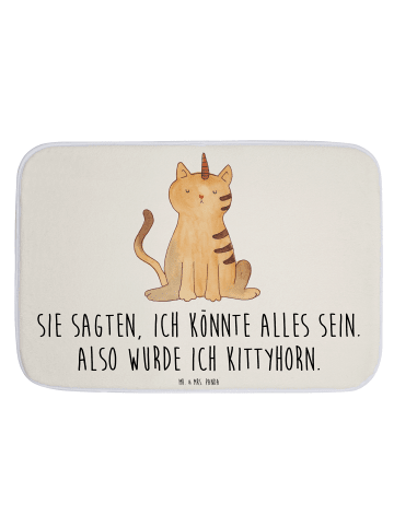 Mr. & Mrs. Panda duschmatten Einhorn Katze mit Spruch in Weiß