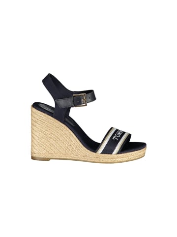 Tommy Hilfiger Blau Leder Damen Keilabsatz Sandale