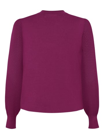 Zero Feinstrickpullover mit Puffärmeln in Magenta Purple