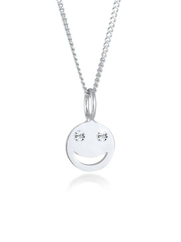 Elli Halskette 925 Sterling Silber mit Smiling Face, Smiling Face in Silber