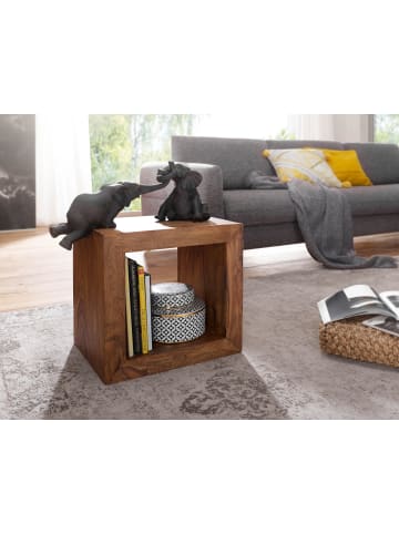 KADIMA DESIGN Standregal Massivholz 44cm hoch Cube Regal Design Holzregal