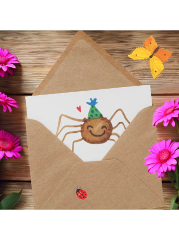 Mr. & Mrs. Panda Grußkarte Spinne Agathe Party mit Spruch in Weiß