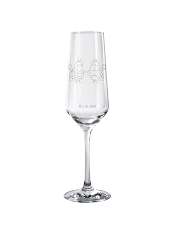 Mr. & Mrs. Panda Champagnerglas Sternzeichen Zwilling ohne Spruch in Transparent