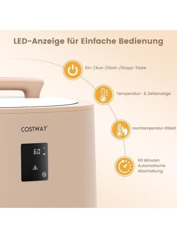 COSTWAY 18L Handtuchwärmer Eimer in Braun