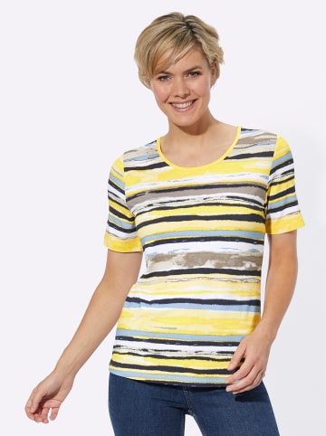 WITT WEIDEN Shirt in sonnengelb-taupe-bedruckt