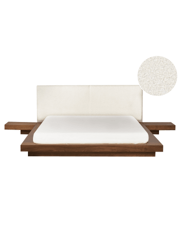 Beliani Wasserbett ZEN in Braun/Weiß - (W) 308 x (H) 86 x (L) 229 cm