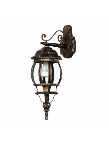 Licht-Erlebnisse Außen Wandlampe (B)15.5 x (H)54 cm in Kupfer Schwarz Antik
