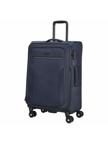 D&N Travel Line 9704 - 4-Rollen-Trolley M 68 cm erw. (grey) in dark blue