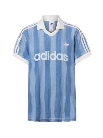 adidas Originals Poloshirt in blau ecru