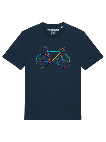 wat? Apparel T-Shirt Fahrrad by night in Dunkelblau