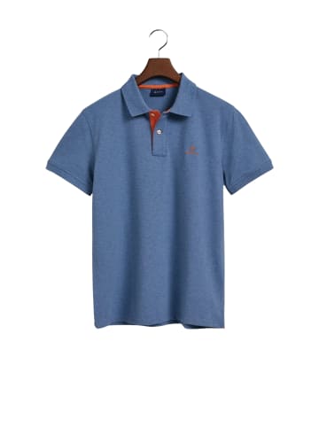 Gant Poloshirt 'Contrast Collar Pique Rugger' in blau