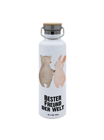 Mr. & Mrs. Panda Wasserflasche Hase Bester Freund der Welt mit S... in Weiß