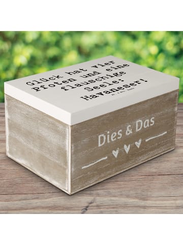 Mr. & Mrs. Panda Erinnerungsbox Spruch Havaneser Glück mit Spruch in Weiß