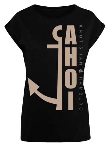 F4NT4STIC Extended Shoulder T-Shirt PLUS SIZE  Ahoi Anker in schwarz