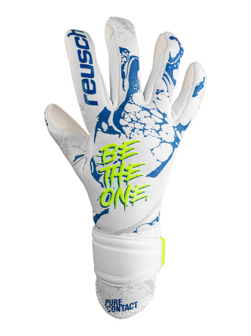 Reusch Torwarthandschuhe Pure Contact Silver in 1089 white / deep blue