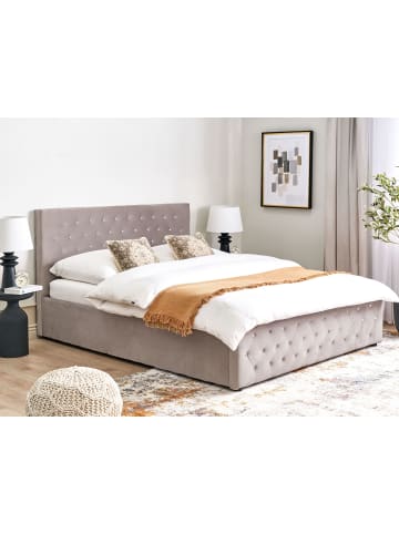 Beliani Doppelbett AMIENS in Beige - (W) 191 x (H) 109 x (L) 217 cm