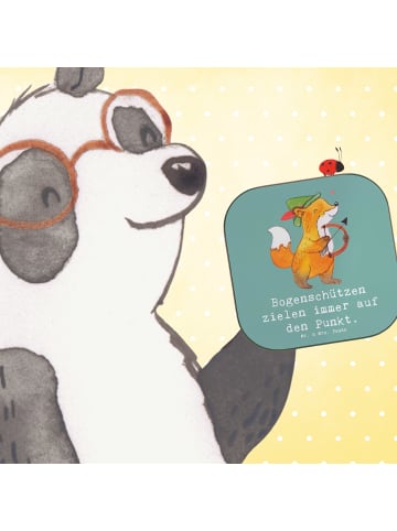 Mr. & Mrs. Panda Bierdeckel Bogenschützen Fokussierung mit Spruch in Meeresbrise