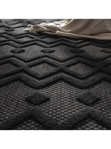 KADIMA DESIGN Teppich Kurzflor Struktur Wohnzimmer in Anthrazit