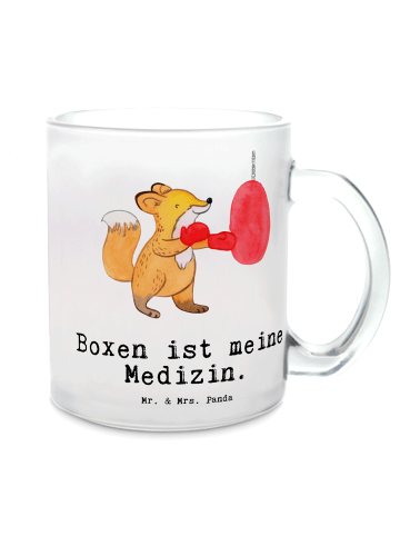 Mr. & Mrs. Panda Teetasse Fuchs Boxen mit Spruch in Transparent