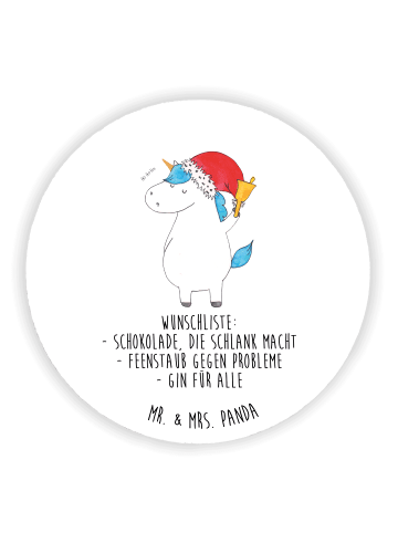 Mr. & Mrs. Panda magnet Einhorn Weihnachtsmann mit Spruch in Weiß