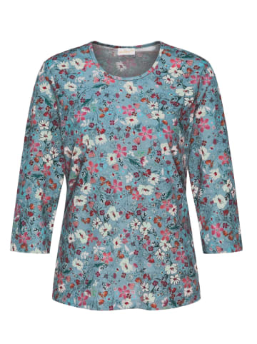 GOLDNER Raffiniertes Druckshirt mit 3/4-Arm in hellblau / bunt