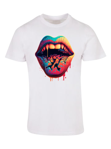 F4NT4STIC T-Shirt Drooling Lips TEE UNISEX in weiß