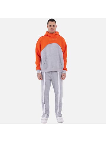 Brother Hoodie Kapuzenpullover Unisex Oversize in Orange-GRau