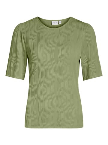 Vila Shirt mit Strukturmuster und halblangen Ärmeln in Grün