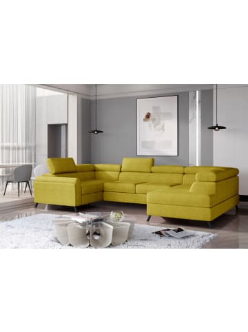 MF Design Esco Recamiere Rechts in Senfgelb -  (L) 200 x (B) 336 x (H) 92 cm